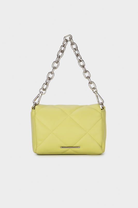 QUILTED PADDED CHAIN CROSSBODY BAG