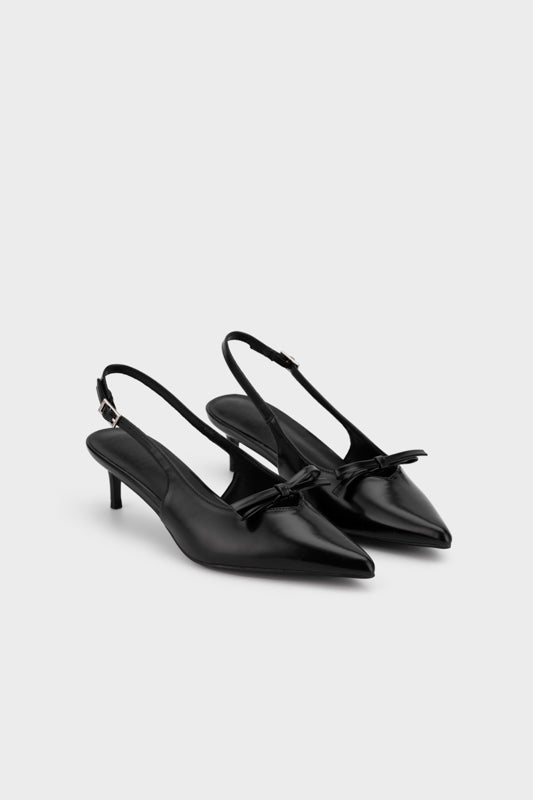 SLINGBACK HEEL PUMP WITH BOW