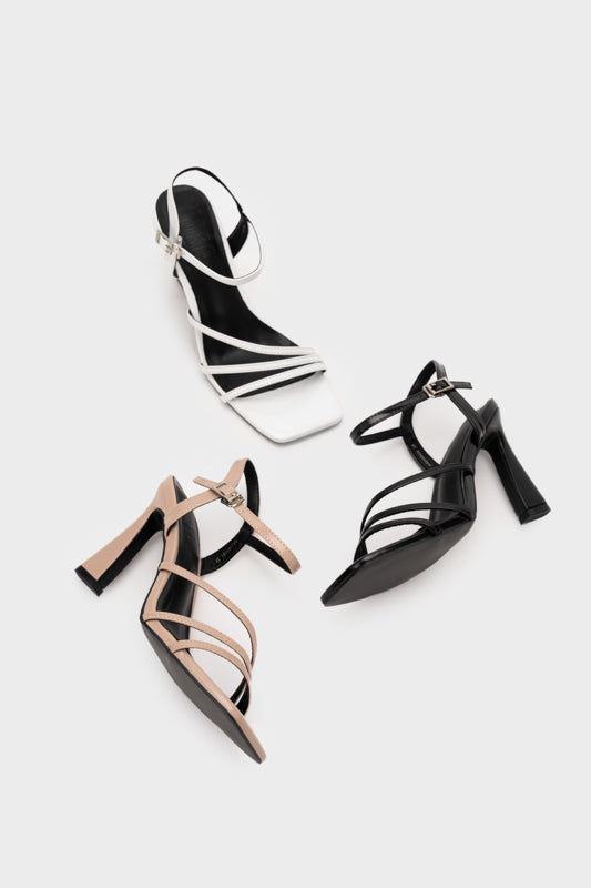 STRAPPY SCULPTURE HEEL SANDAL