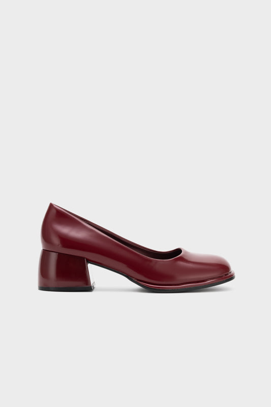 SQUARE TOE CHUNKY LOW HEEL PUMP - Nose