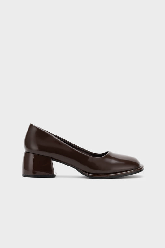 SQUARE TOE CHUNKY LOW HEEL PUMP - Nose