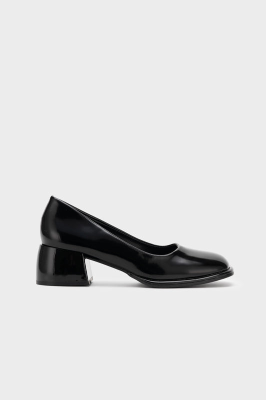 SQUARE TOE CHUNKY LOW HEEL PUMP - Nose