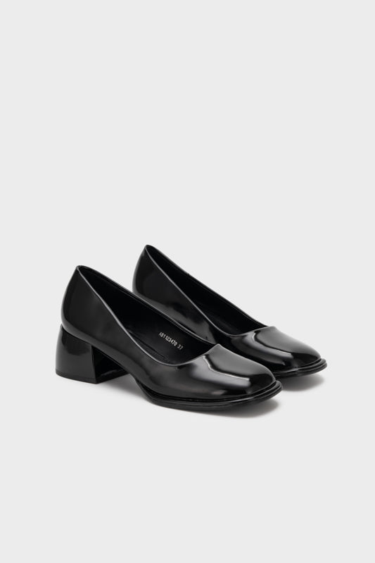 SQUARE TOE CHUNKY LOW HEEL PUMP - Nose