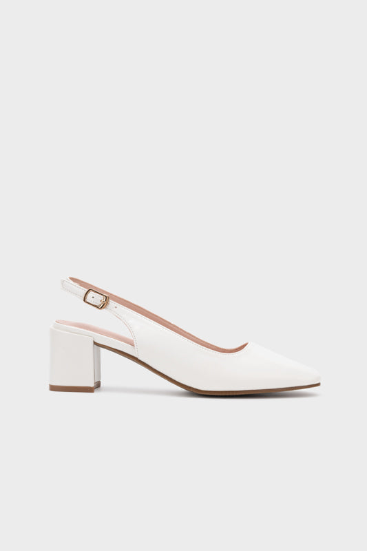 SQUARE TOE CHUNKY SLINGBACK HEEL - Nose