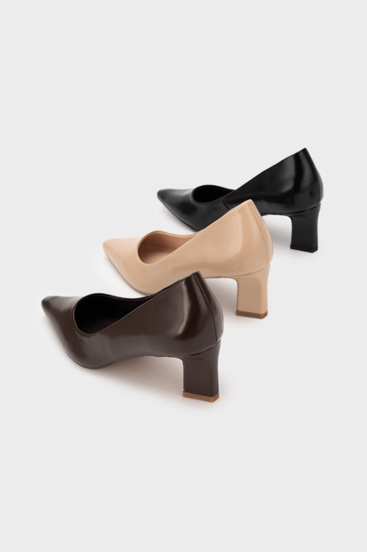 SCULPTURE HEEL PUMP