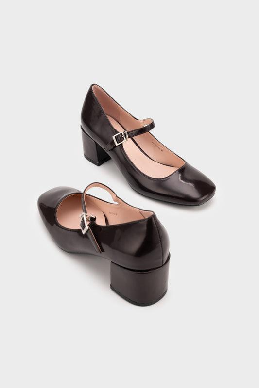 MARY JANE SQUARE TOE CHUNK HEEL PUMP