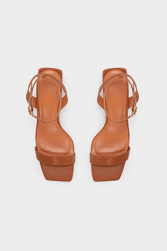 ANKLE STRAP CHUNKY HEEL SANDALS