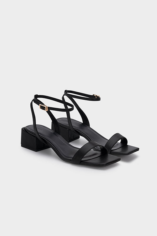 ANKLE STRAP CHUNKY HEEL SANDALS