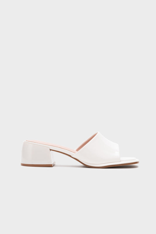 SQUARE TOE CHUNKY LOW HEEL SLIDE