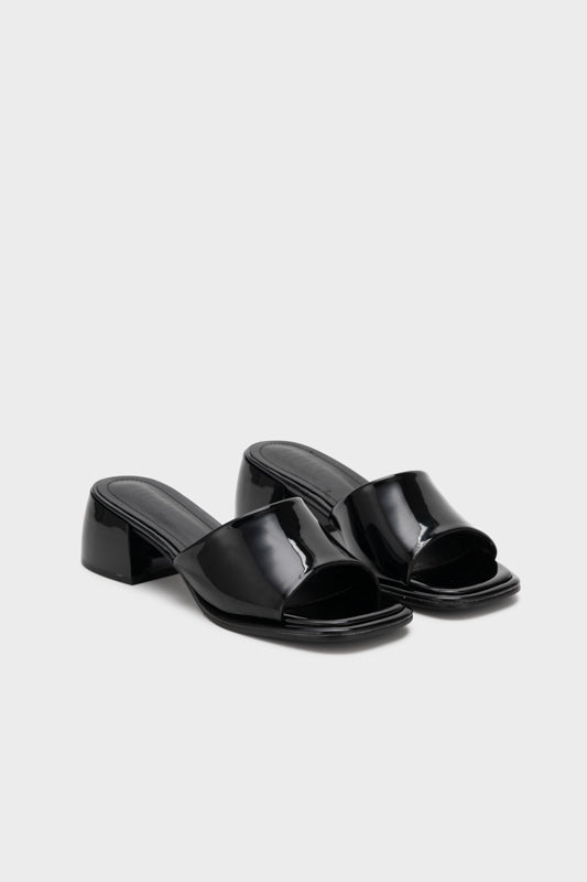 SQUARE TOE CHUNKY LOW HEEL SLIDE