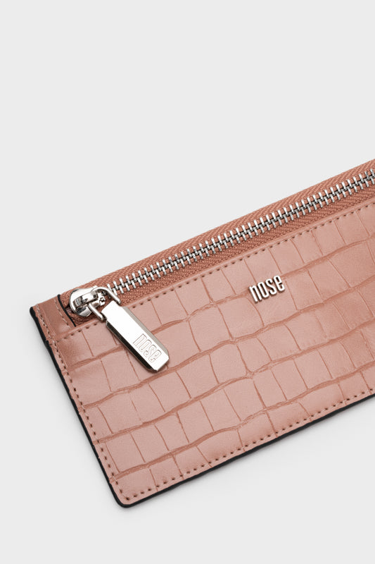 FAUX CROCO CARD HOLDER