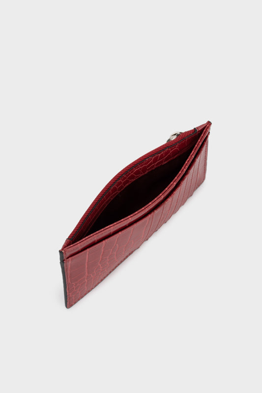 FAUX CROCO CARD HOLDER