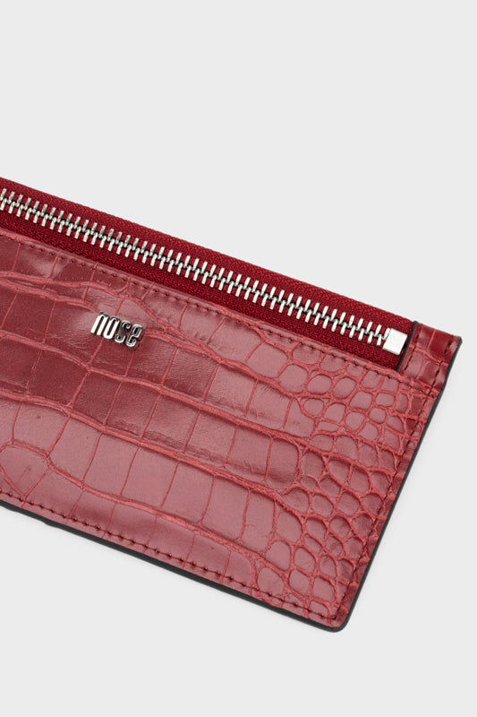 FAUX CROCO CARD HOLDER