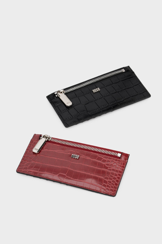 FAUX CROCO CARD HOLDER